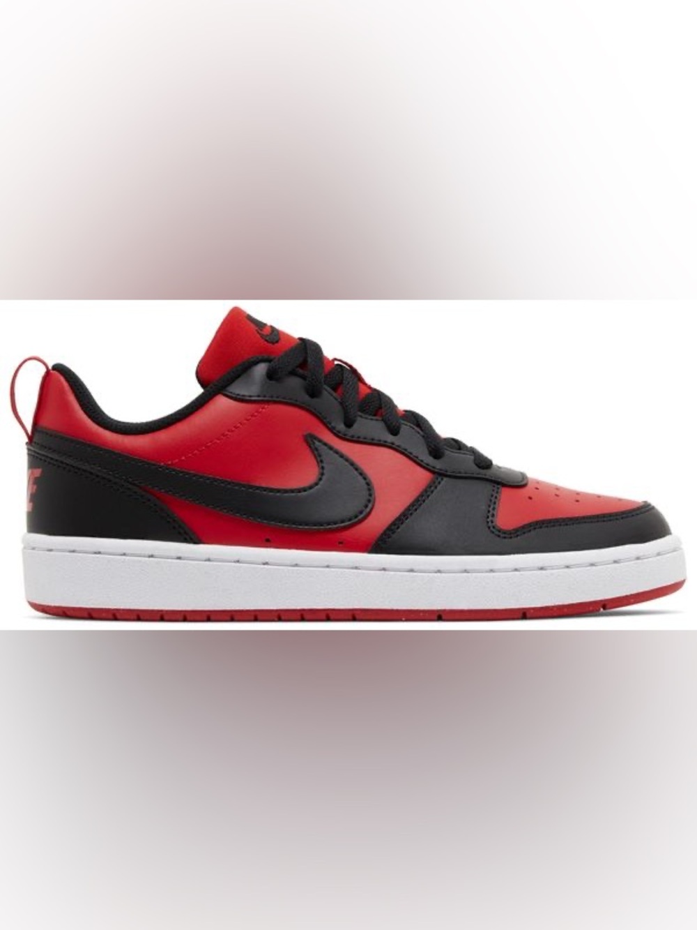 Nike Court Borough Low Recraft Sneakers university red and black colorway 6Y